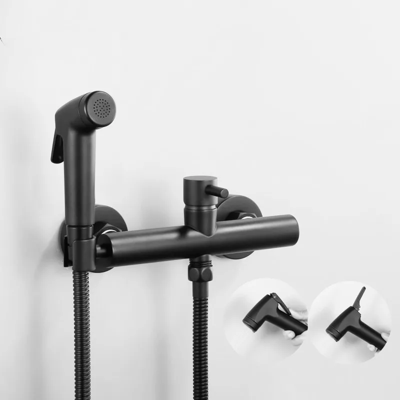 Черный спрей для ванной комнаты ABS пластиковое биде горячий и холодный смеситель