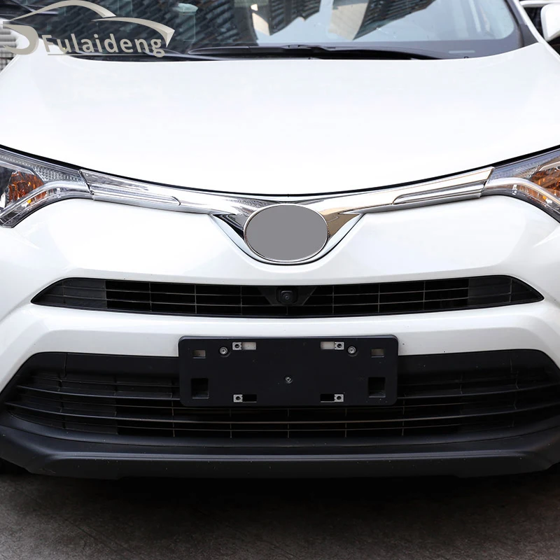 Для Toyota RAV4 2016 2018 ABS Хромированная передняя решетка капота гриль накладка литье