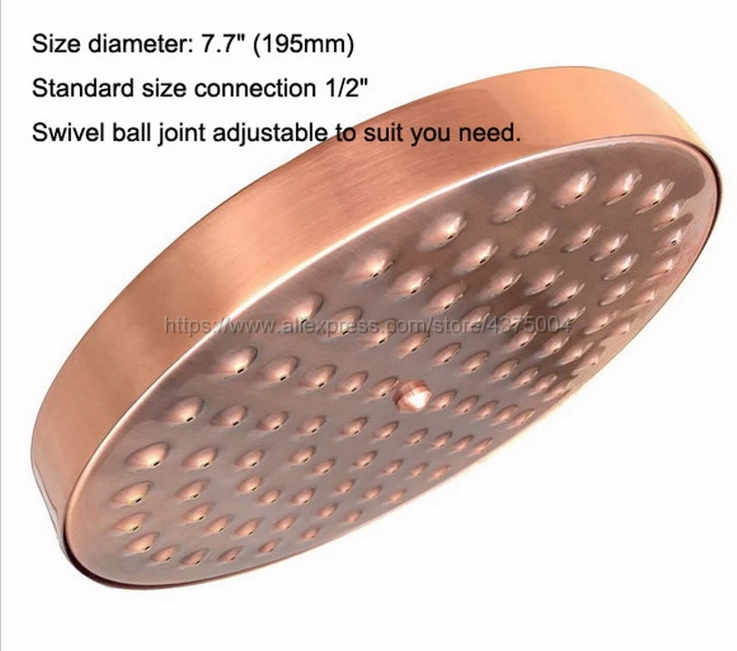 7 7 inch round rainfall shower head rainfall bathroom top sprayer antique red copper rain showerhead nsh032 free global shipping