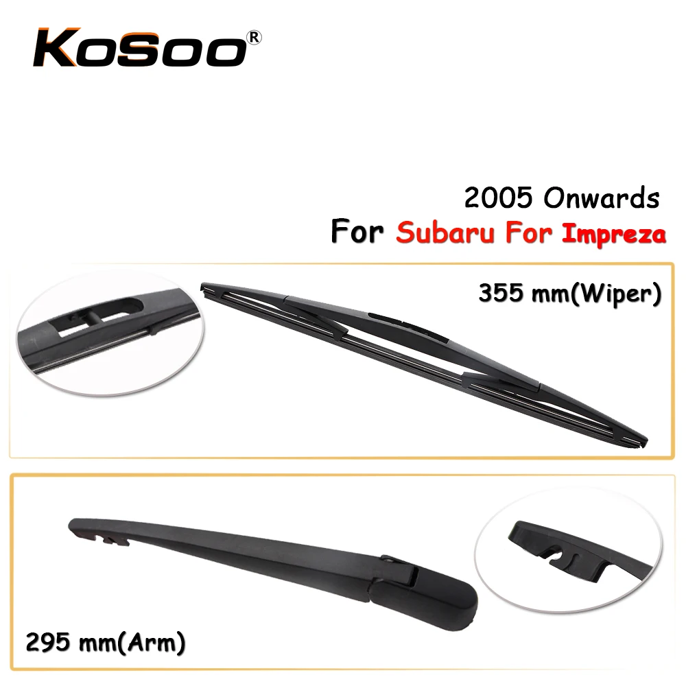 

KOSOO Auto Rear Car Wiper Blade For Subaru For Impreza,355mm 2005 Onwards Rear Window Windshield Wiper Blade Arm,Car Accessories