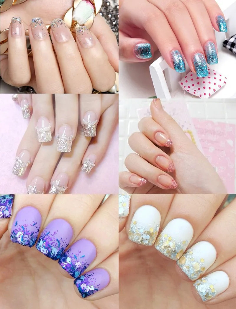 Блеск УФ-гель для ногтей лак блестки Ongles Decoracion шестигранный Brillantini пыль блестки порошок Bling Лазерные цвета DIY Kit 045B