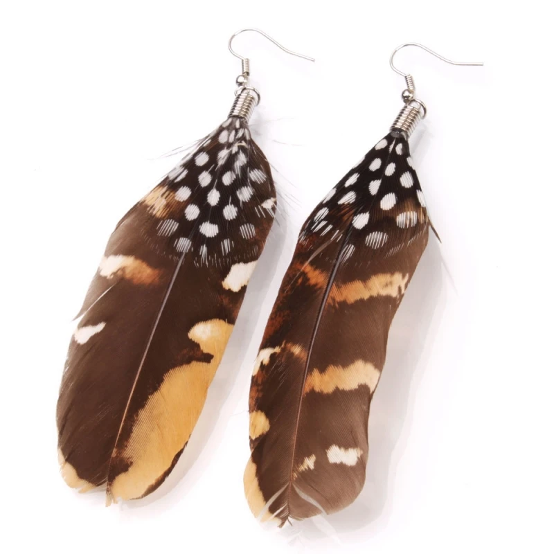 Super Deals Fashion White Spot Feather Drop Earrings | Лампы и освещение