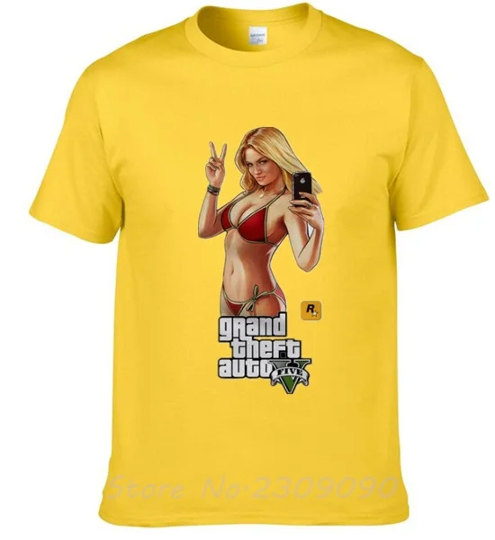 2017 Мужская футболка gta 4 летняя GTA5 Модная Футболка camisa masculina с коротким рукавом