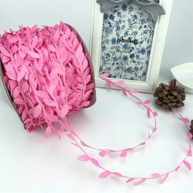 Pink 9 м многоцветные искусственные зеленые шелковые листья цветы из ротанга DIY аксессуары для гирлянды для свадебного украшения Искусственный Скрапбукинг - Цвет: Pink