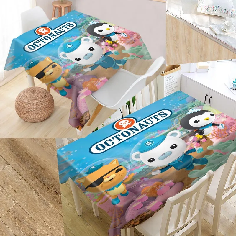 Скатерть для стола Octonauts прямоугольная водостойкая маслостойкая квадратная под