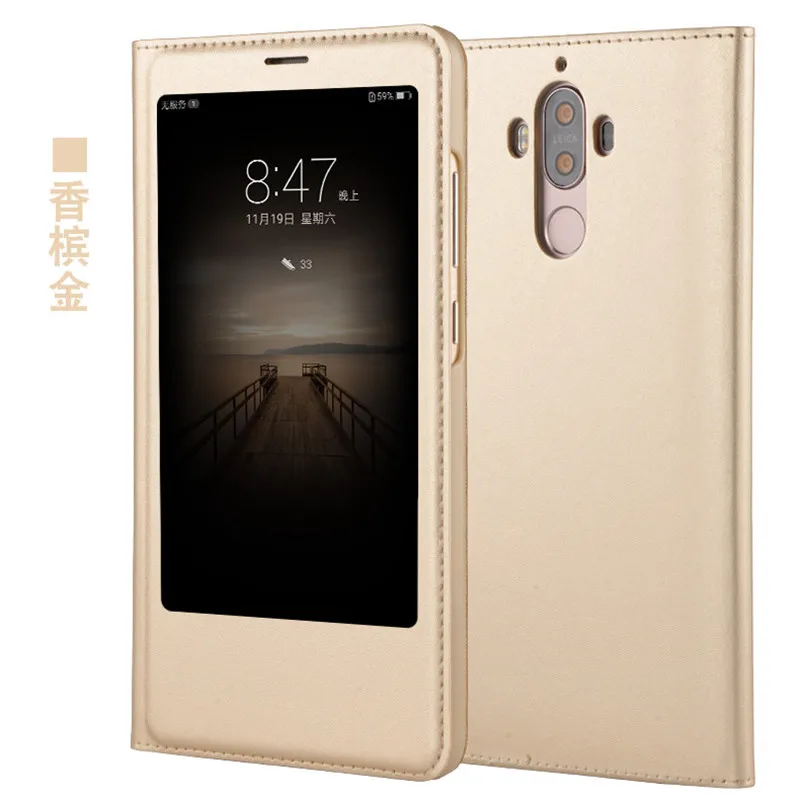Флип-чехол с окошком для huawei mate 10, 9 Pro, роскошный флип-чехол из искусственной кожи для huawei mate S, 8, 7, задний Чехол s, чехол etui