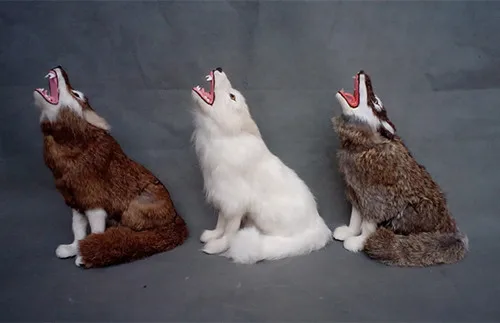 

new simulation wolf model resin&fur sitting wolf toy gift about 25x19cm 1245