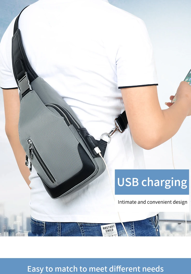 Мужские сумки через плечо usb Модные сумки через плечо мужские противоугонные нагрудные сумки школьная Летняя короткая Курьерская сумка новое поступление