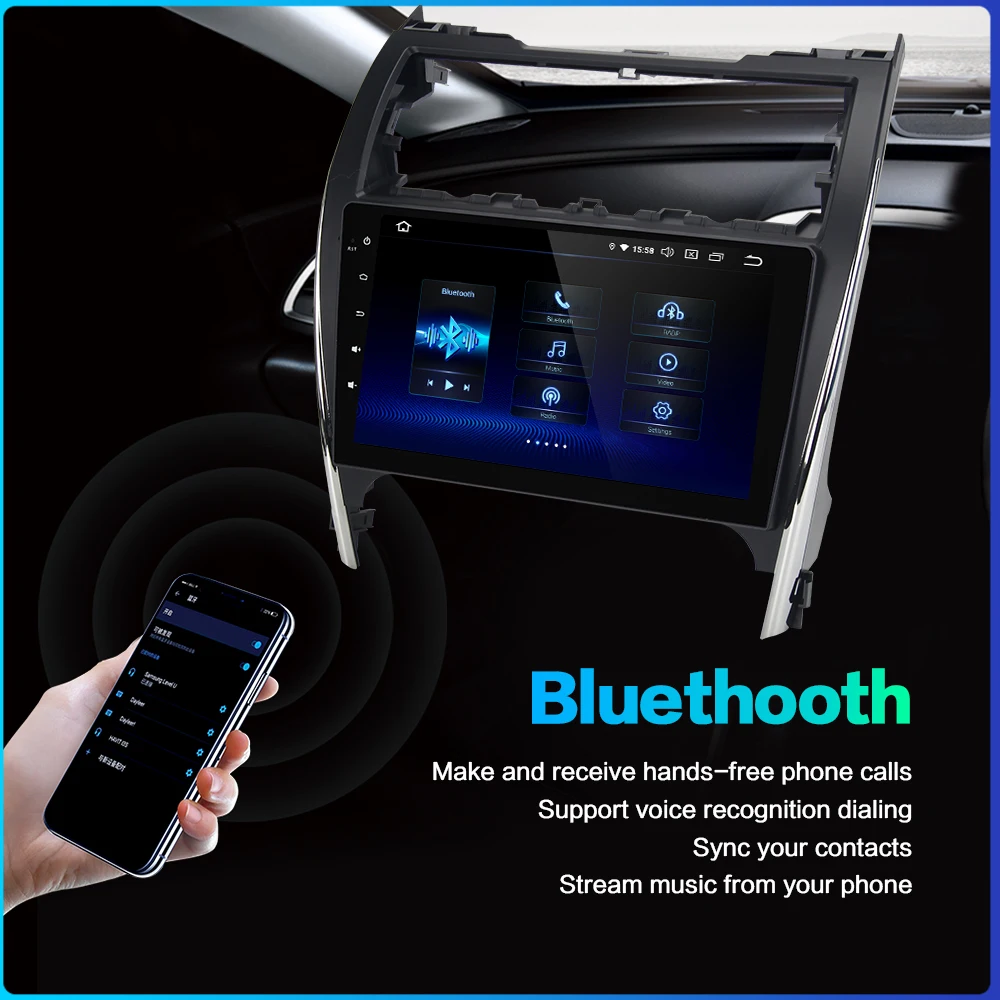 Автомобильный плеер fonnt 10 2 дюйма IPS Android 9 0 1 din для Toyota Camry 2012 2013 2014 США и Ближний