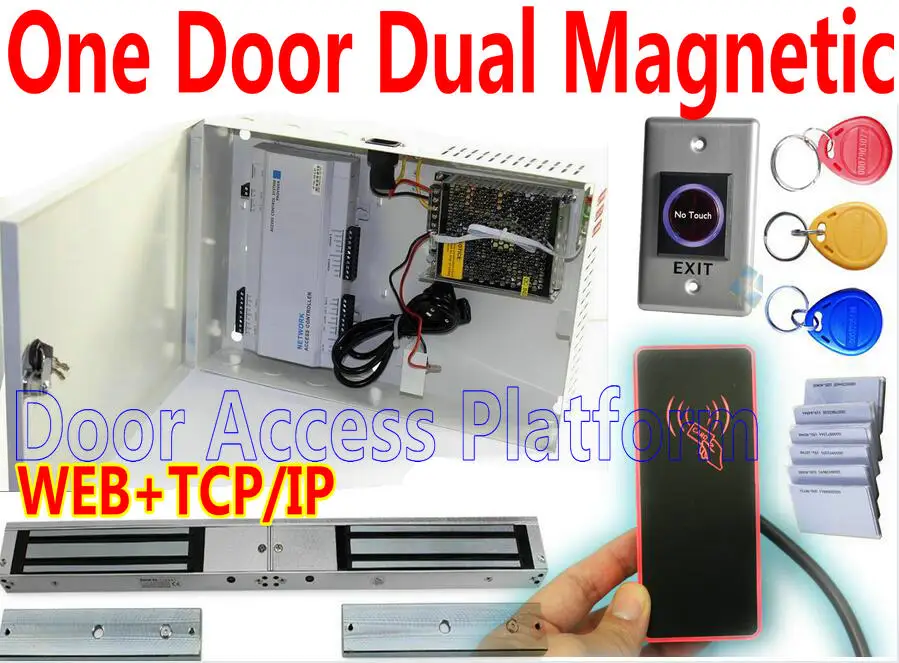 Одна дверь двойной магнитный замок блок питания все в одном + RFID EM кард ридер 1