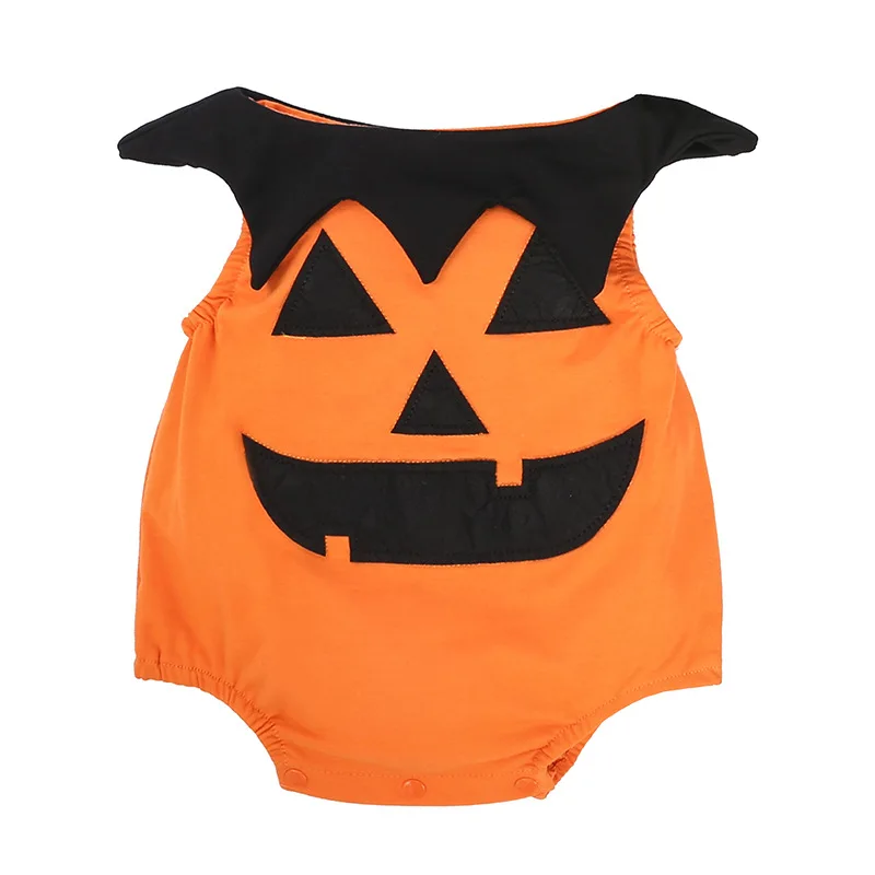 Halloween Baby Girls Boys Romper Children baby pumpkin overall Cotton kids Romper+Overall +Hat | Детская одежда и обувь