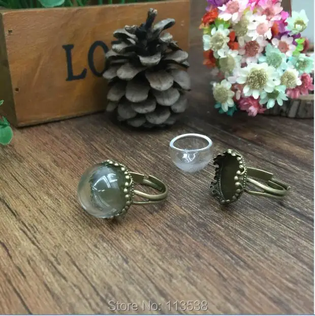Пустые стеклянные бутылки стеклянный купол глобус 5 комплектов 15 мм|crown ring|ring