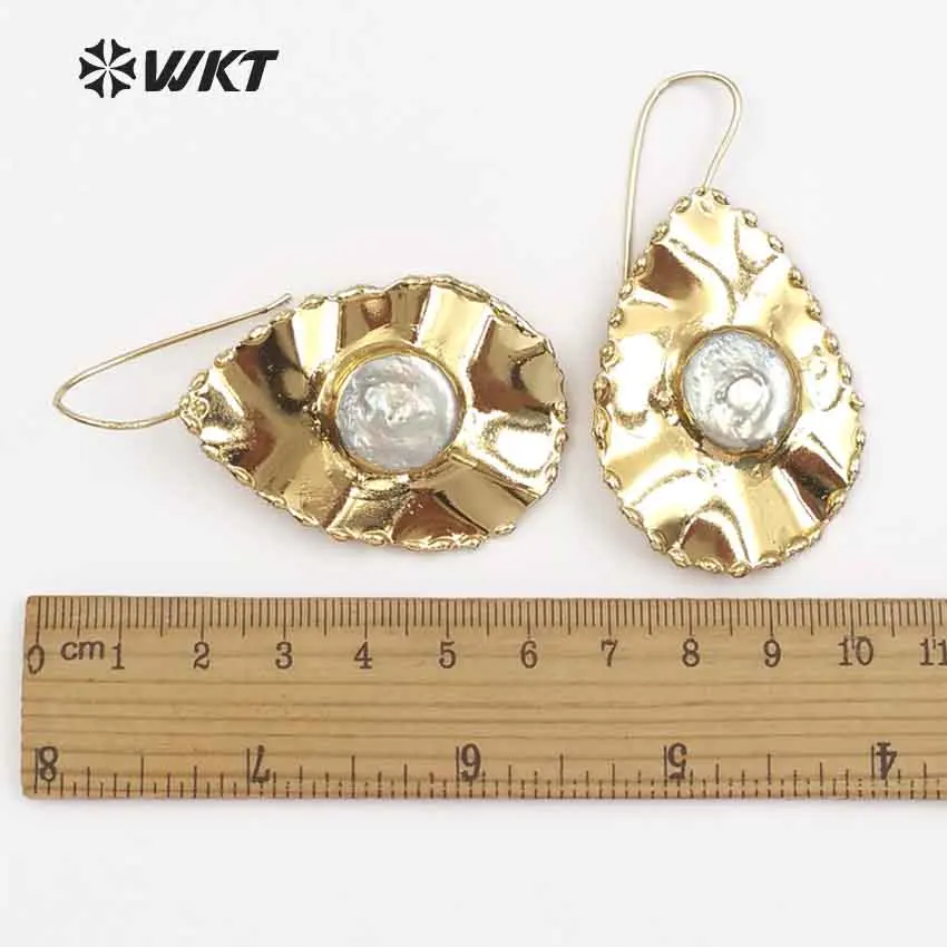 WT-E466 WKT женские серьги в форме капли воды из высококачественной латуни с