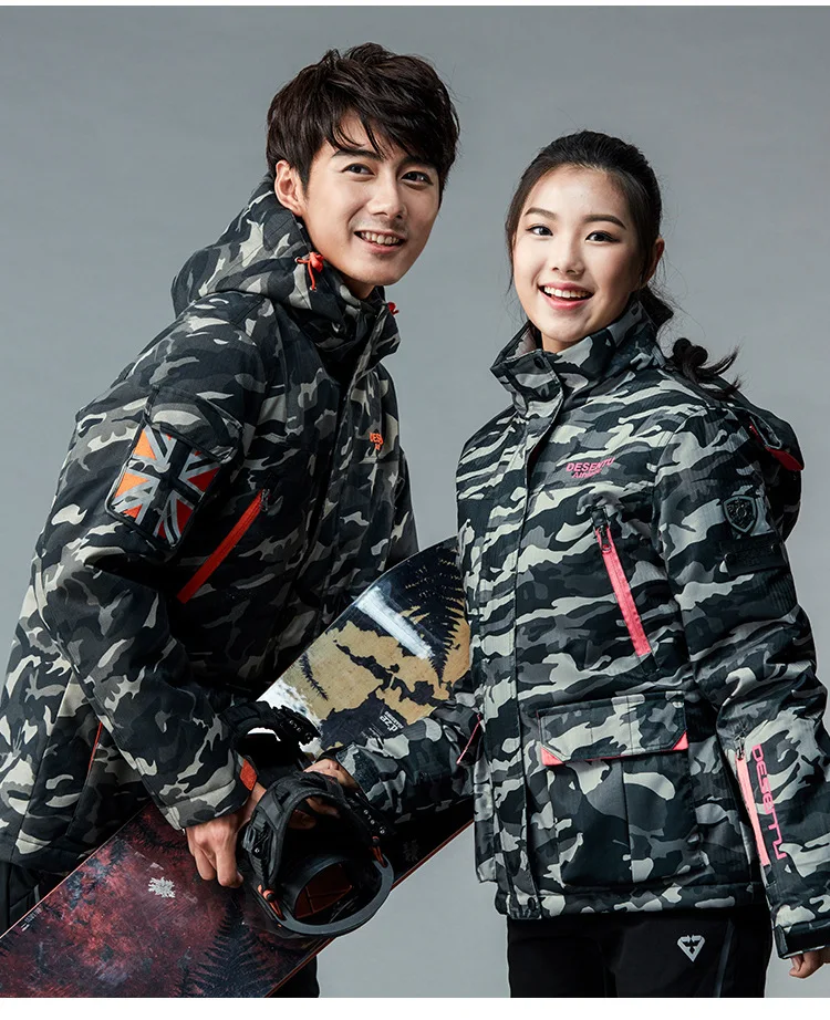 Зимняя спортивная мужская и женская камуфляжная хлопковая одежда теплая