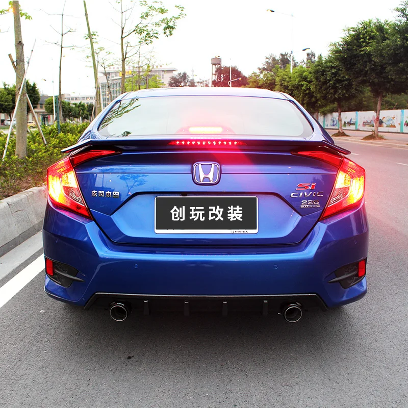 Задний спойлер Подходит для Honda Civic 2016 2017 10th поколение автомобильные аксессуары ABS
