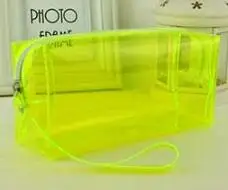 large size yellow Пенал для канцелярских принадлежностей прозрачный пенал для ручек студенческий школьный мешок для хранения файлов Органайзер Дамская косметичка подарки S18149 - Цвет: large size yellow