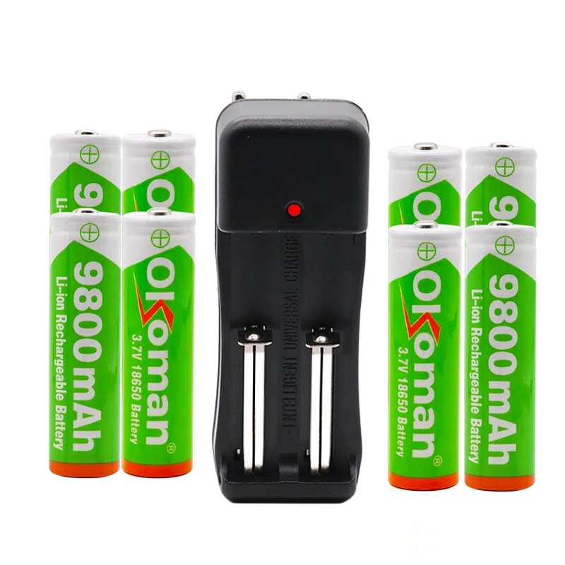Большая емкость 18650 аккумуляторная батарея 3 7 V 9800mAh литий ионный аккумулятор с