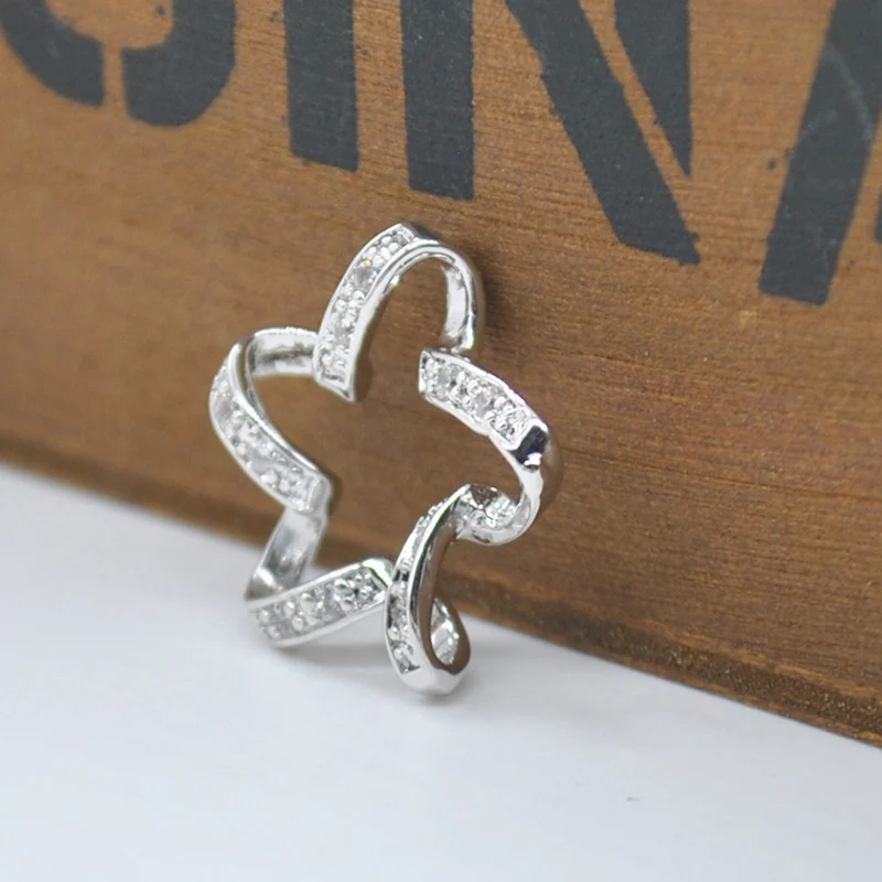 Мода посеребренные украшения для женщин кристалл витая нью-пятиконечная звезда