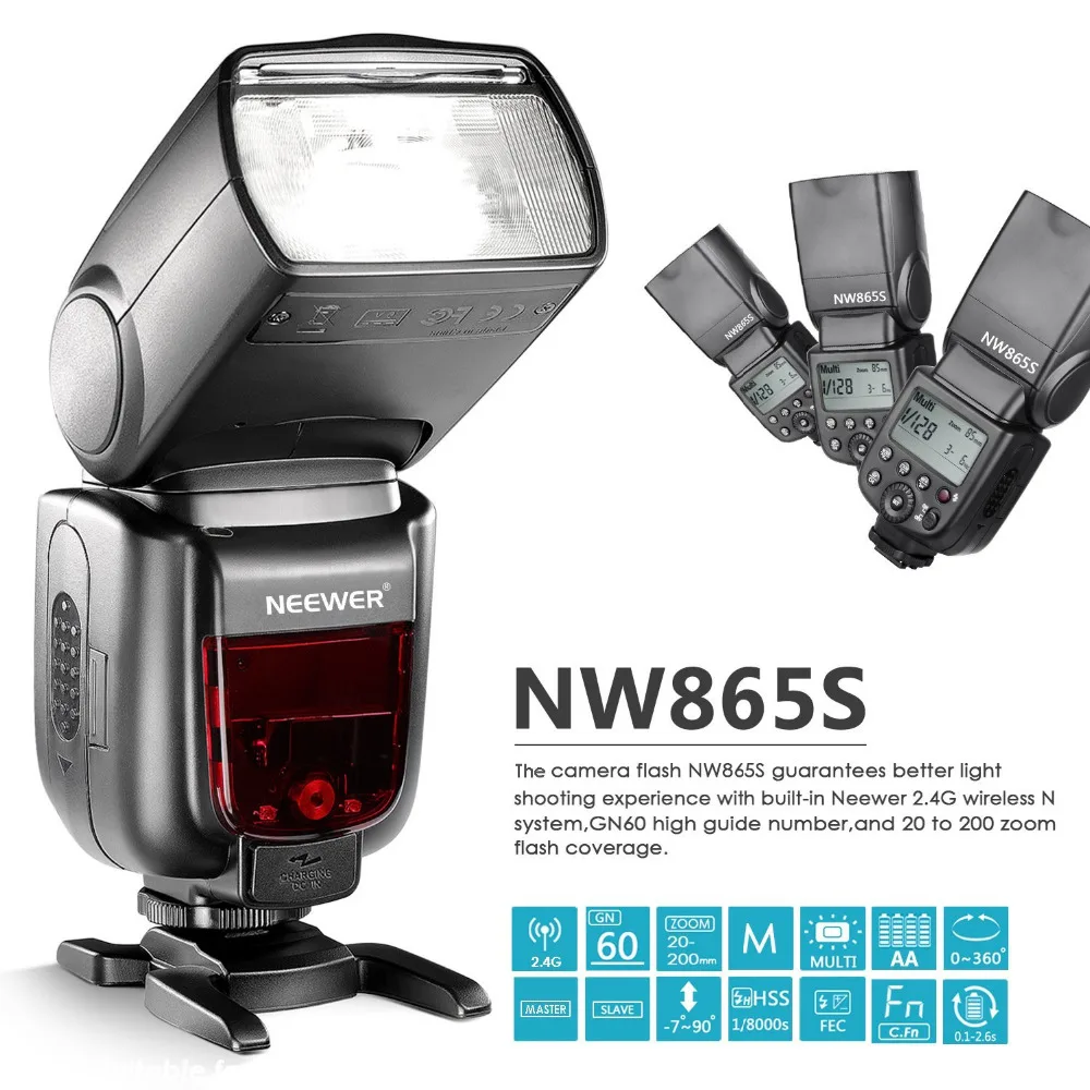 Ручная вспышка Neewer GN60 2 4G HSS Master Slave для Sony A7 A7S A7SII A7RII A7II A6000 A6300 A6500 A77II A58 A99|flash