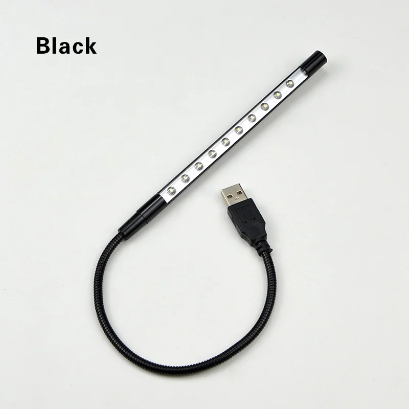 Black Model 3 Лампа для чтения книг, USB СВЕТОДИОДНЫЙ светильник для чтения, DC 5 В, светильник для учебы, лампа с зажимом, гибкий светодиодный светильник, лампочка, USB - Испускаемый цвет: Black Model 3