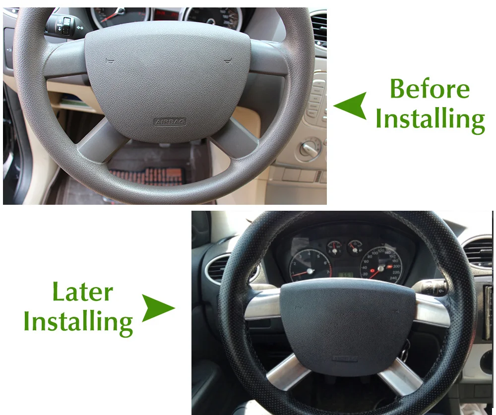 Декоративная накладка на руль VCiiC из нержавеющей стали наклейка для Ford Focus 2 MK2 2005