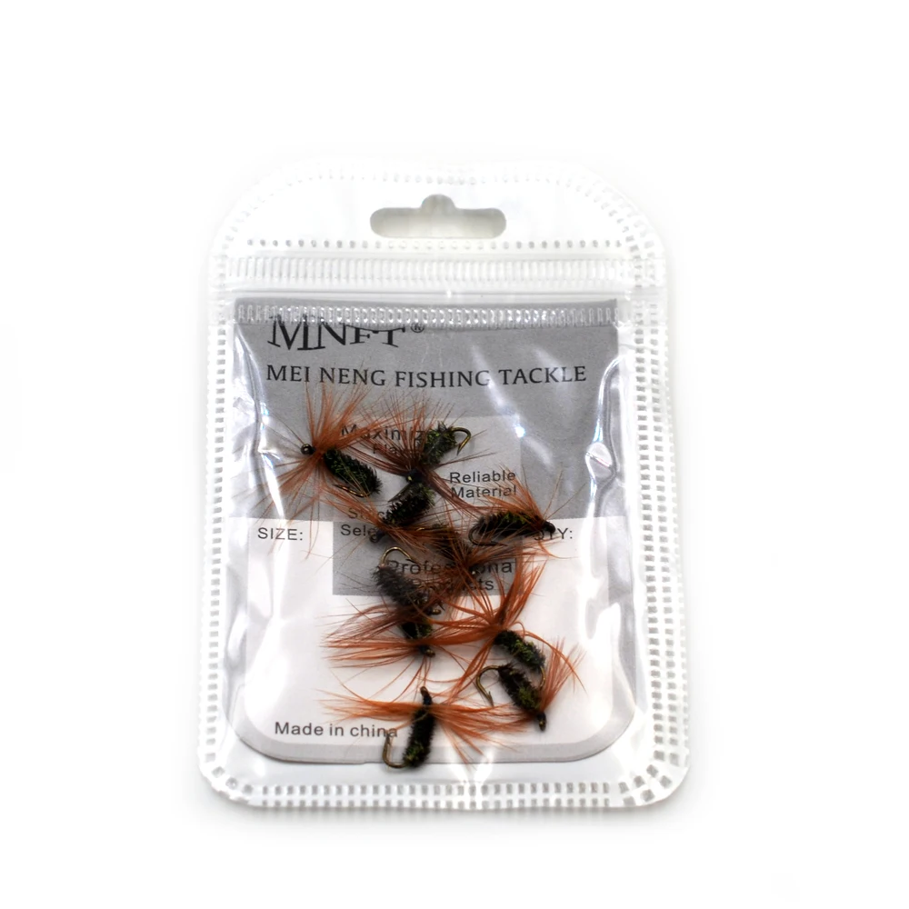 MNFT 10PCS 12# Peacock Nymph Spinner Bait Lures Trout Dry Fly Fishing Lure Outdoor Freshwater | Спорт и развлечения