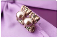 wei ni hua new hot style restoring ancient ways bowknot female pearl earrings