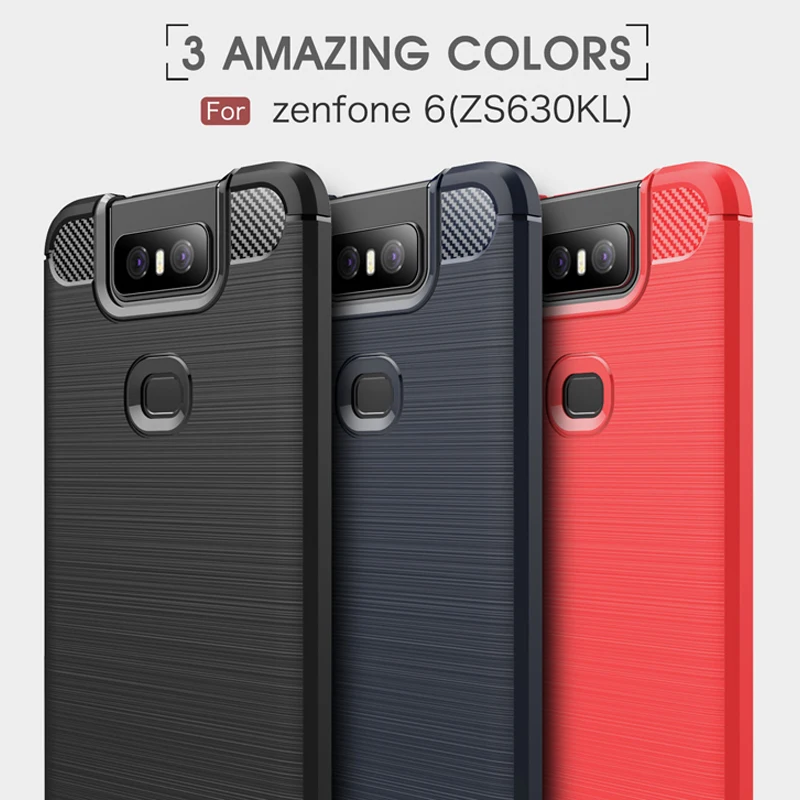 Для Asus Zenfone 6 ZS630KL чехол из углеродного волокна ТПУ силиконовый для телефона ZenFone