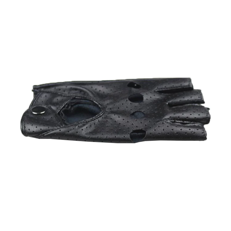 

Long Keeper High Quality Men Women Black PU Leather Gloves Half Finger For Driving Show Jazz Breathable Gloves For Women G222