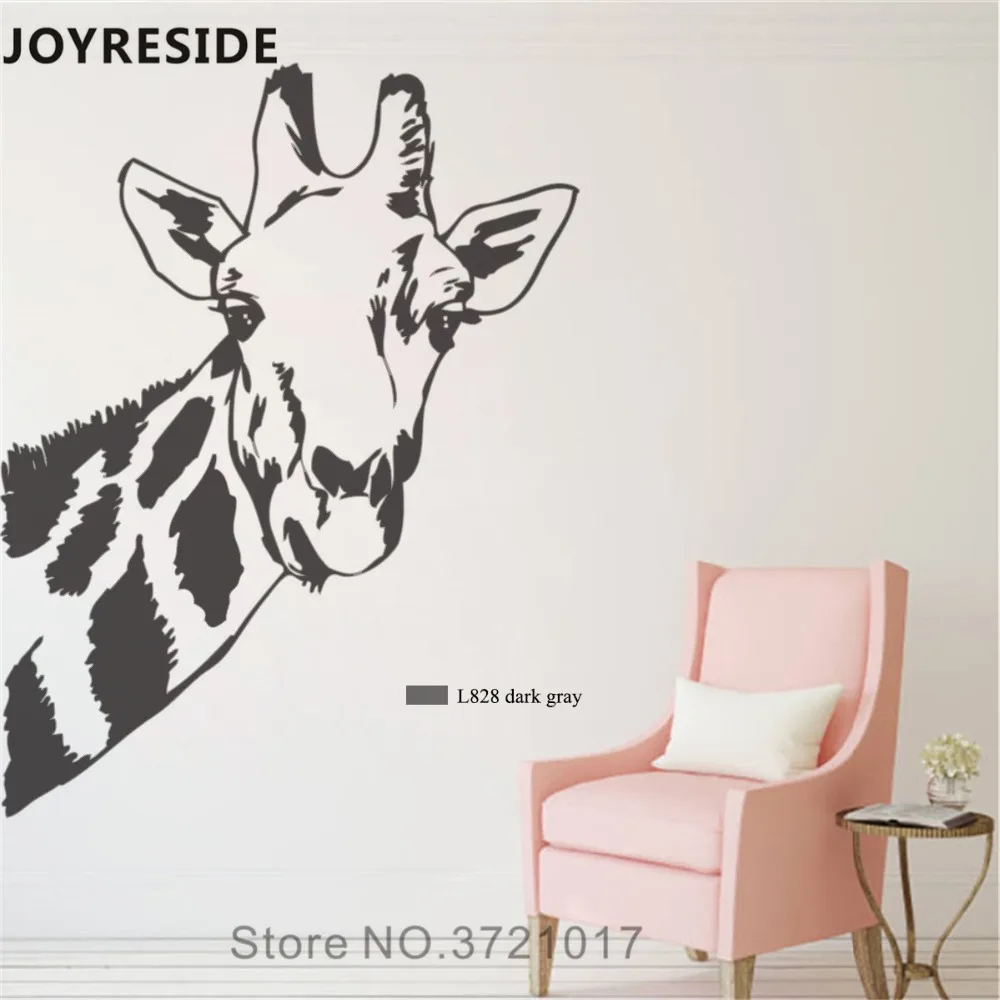 JOYRESIDE голова жирафа настенные Safari Животные стены Стикеры Жирафы виниловая наклейка дома ребенка Украшения в спальню Дизайн интерьера A770