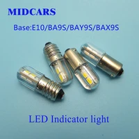 midcars high quality 6 3v t4w ba9s e10 led bulb indicator lamp bay9s 12v smd 4leds 48v 24v to 60v
