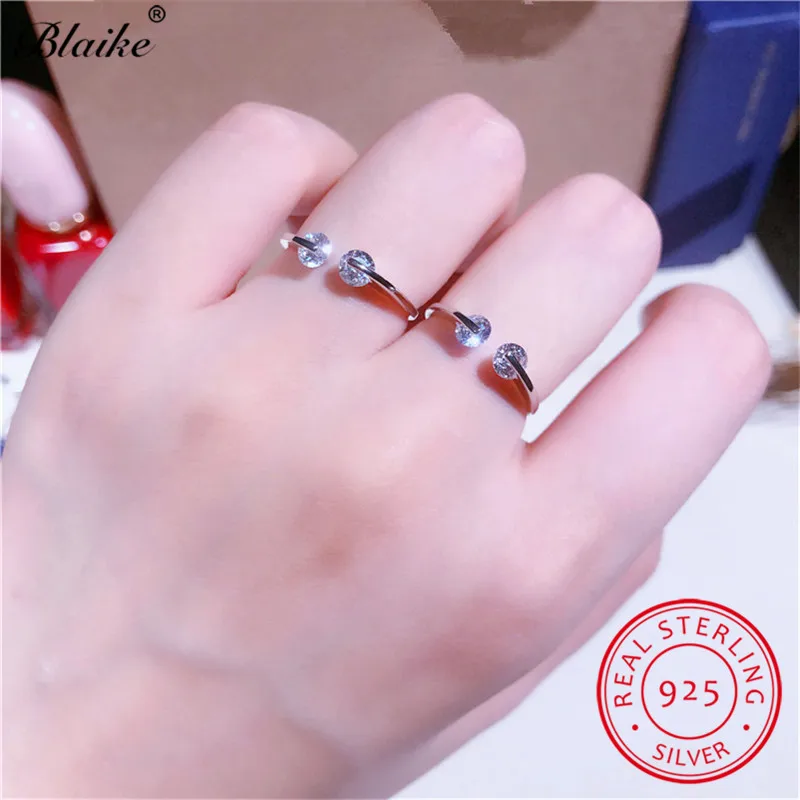 S925 Серебряные кольца для женщин Минималистский Открыть Регулируемые