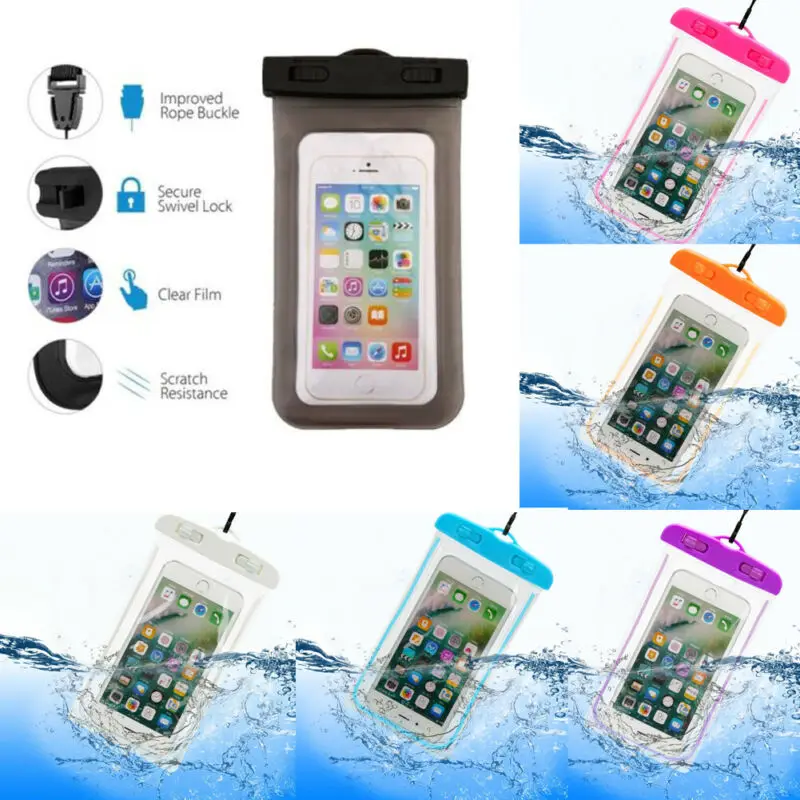 Светящийся водонепроницаемый мобильный телефон сумка для плавания чехол защиты