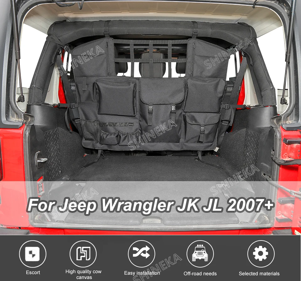 SHINEKA укладка для Jeep Wrangler JK JL 2007- сумка для хранения на спинку сиденья для Jeep Wrangler аксессуары JK JL 2010