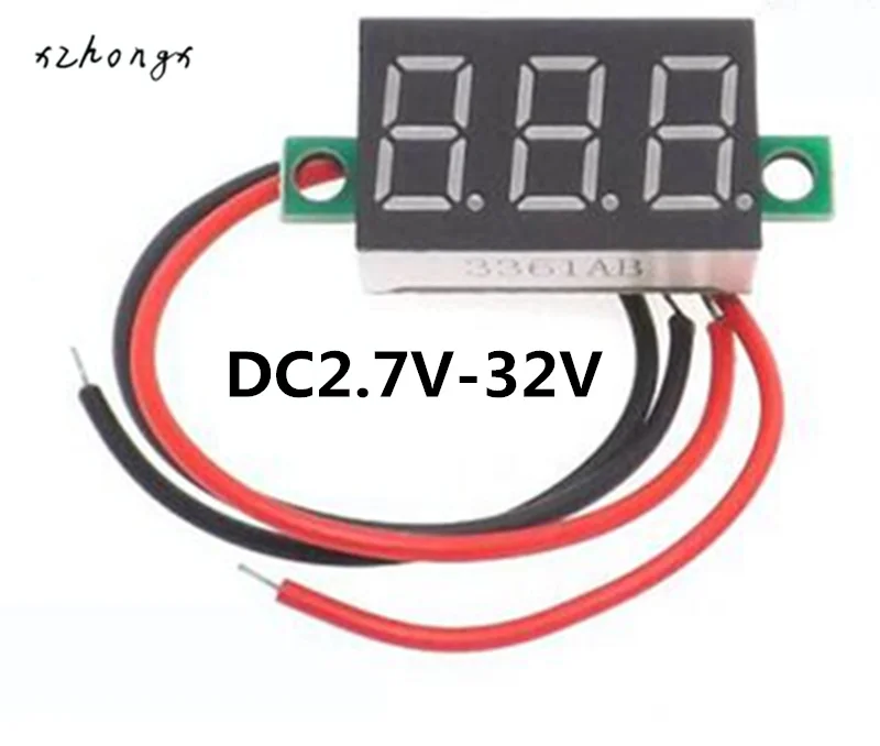 

Цифровой модуль светодиодный мини дисплей, вольтметр, DC2.7V-32V, измерительный прибор с панелью, красного, синего цвета, для автомобилей и мотоц...