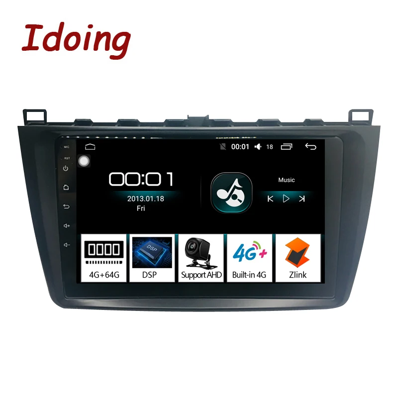 Idoing " ips 2.5D 4G+ 64G Автомобильный Радио Мультимедиа Android 8,1 плеер для Mazda 6 II Ultra Ruiyi 2 2007-2012 gps навигация нет 2din