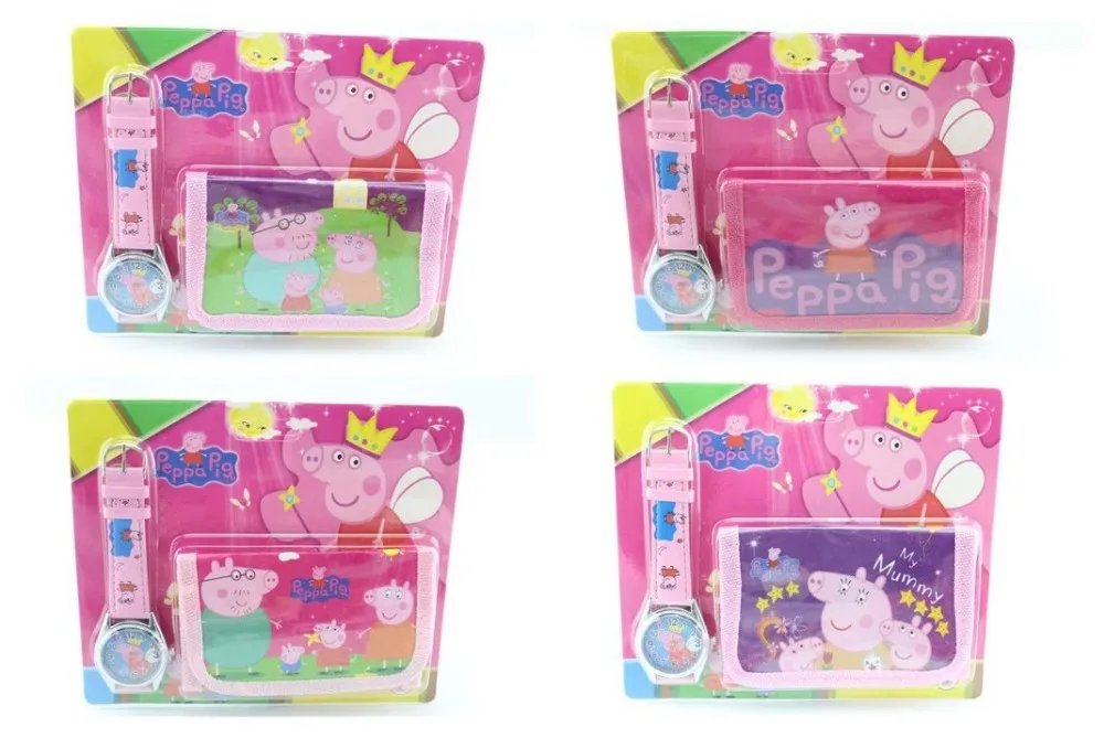 Lot 12Sets Popular Peppa Pig Watches and Wallets Sets Children Party Gifts | Мать и ребенок