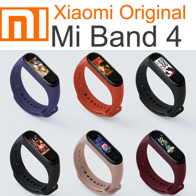 Оригинальный Смарт-браслет Xiaomi Mi Band 4 2.5D умный Браслет AMOLED 0 95 дюйма с пульсометром