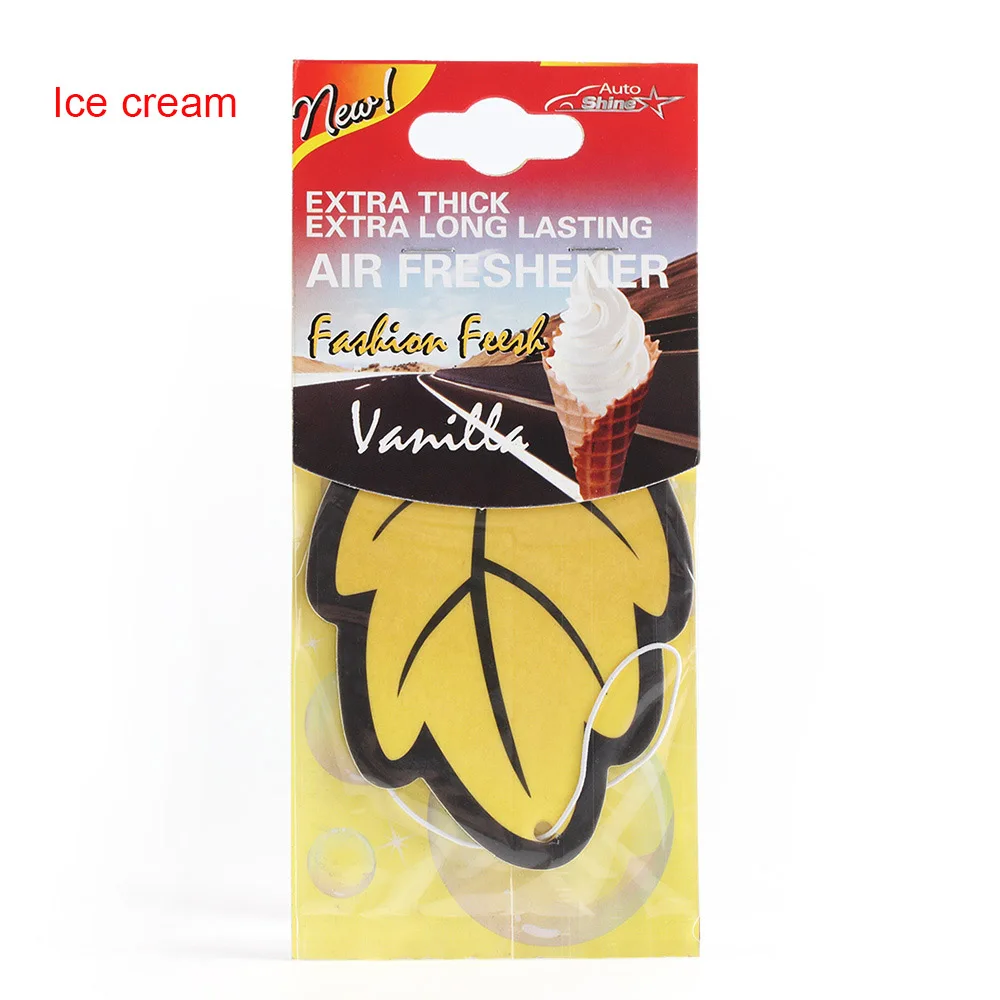 Ice cream 1 шт. автомобильный освежитель воздуха в форме листа с ароматом ванили, освежитель воздуха, аксессуары для салона автомобиля - Название цвета: Ice cream