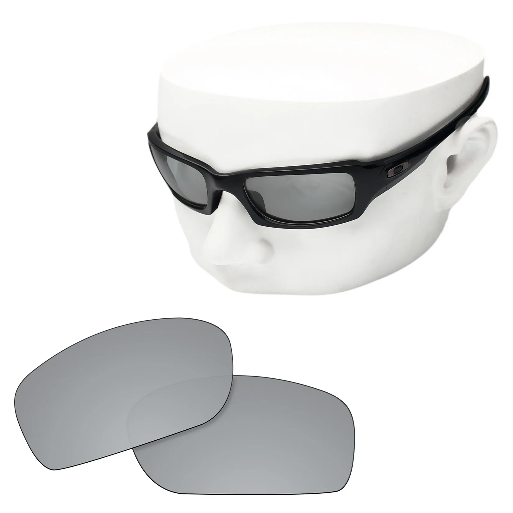 OOWLIT Polarized Replacement Lenses of Silver Mirror for-Oakley Fives Squared Sunglasses