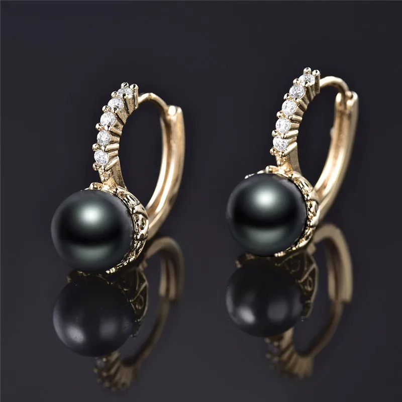 Женские серьги-кольца BUDONG модные серьги с жемчугом из серебра/золотой обруч