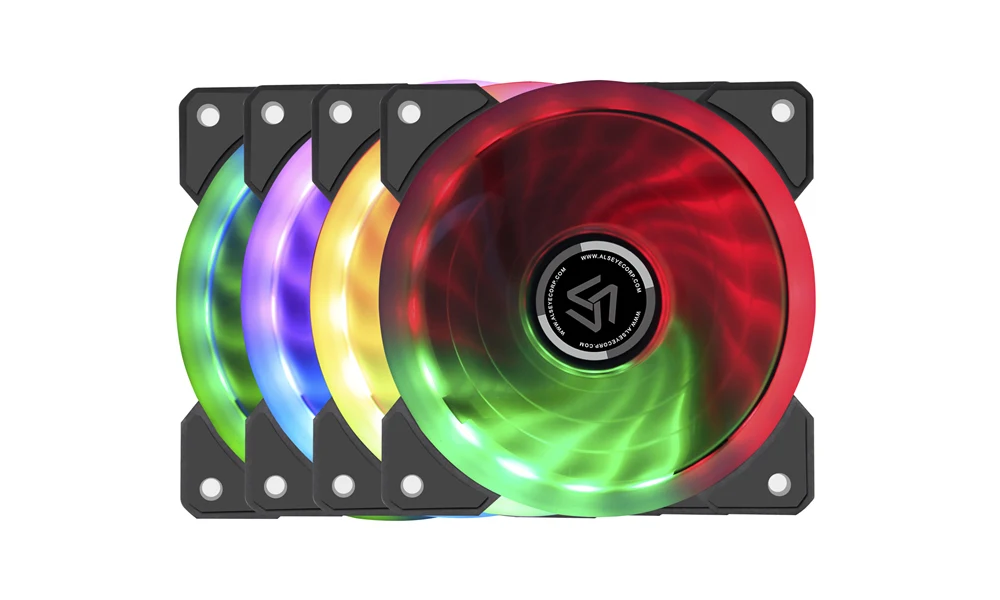 ALSEYE RGB вентилятор 120 мм кулер 12V 3pin компьютер вентилятор Dual LED кольцо многоЦветные вентиляторы дистанционного управлени