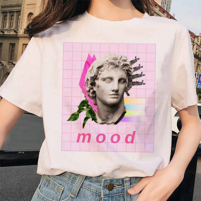 5402 Vaporwave рубашки ulzzang Grunge Tumblr графическая Футболка harajuku Эстетическая Винтажная футболка корейский стиль 90s одежда футболка - Цвет: 5402