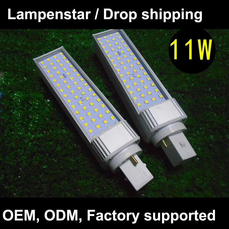 4 шт./лот Светодиодная лампа pl g24d 2835 60SMD G24 11 Вт 3000 К 4000 к 6000 AC85 265V 110В 220В Теплый