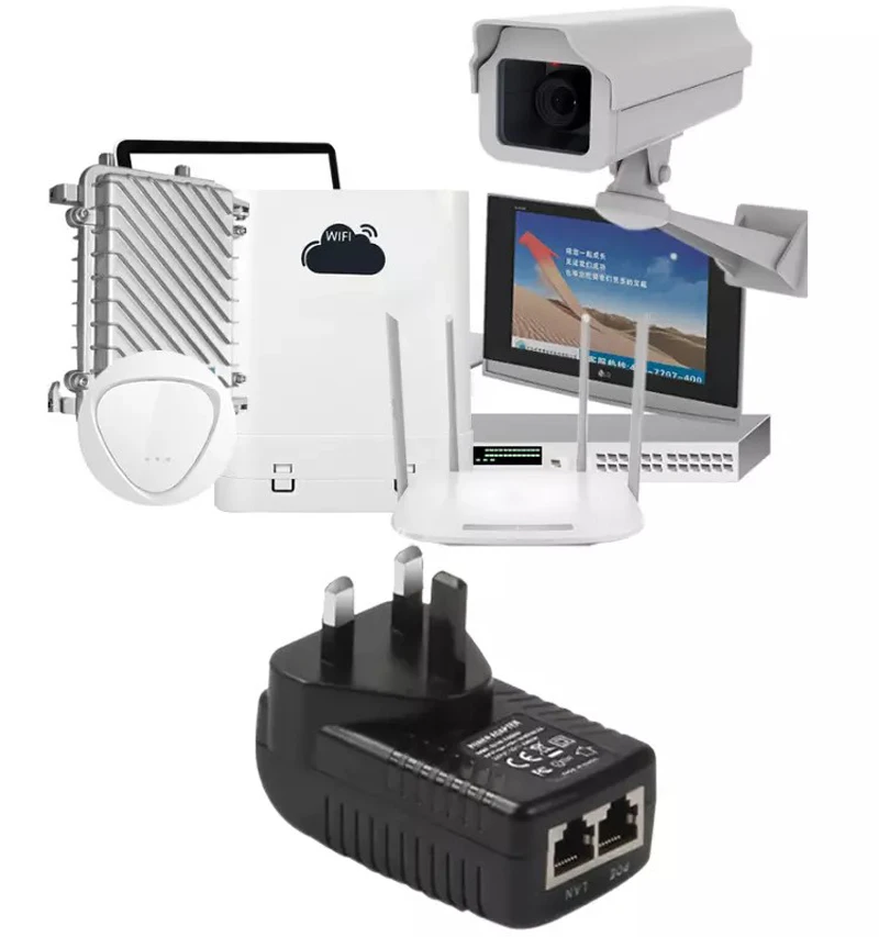 24 В/48 В 1A POE инжектор ЕС США Великобритания настенный разъем Ethernet адаптер для ip-камеры выход питания через Ethernet Инжектор POE переключатель