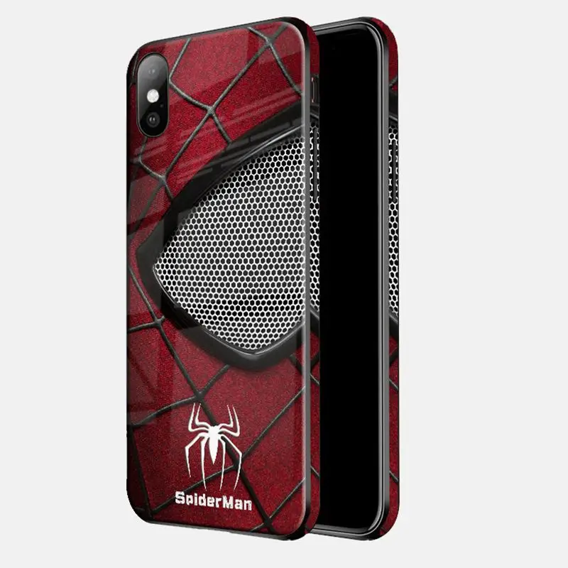 Spiderman Чехол для очков для iphone XS MAX XR X 10 6plus Marvel Бэтмен Человек-паук Чехлы для iphone 6 S 6 S plus iphone 7 8 Plus цветной чехол - Цвет: Spiderman