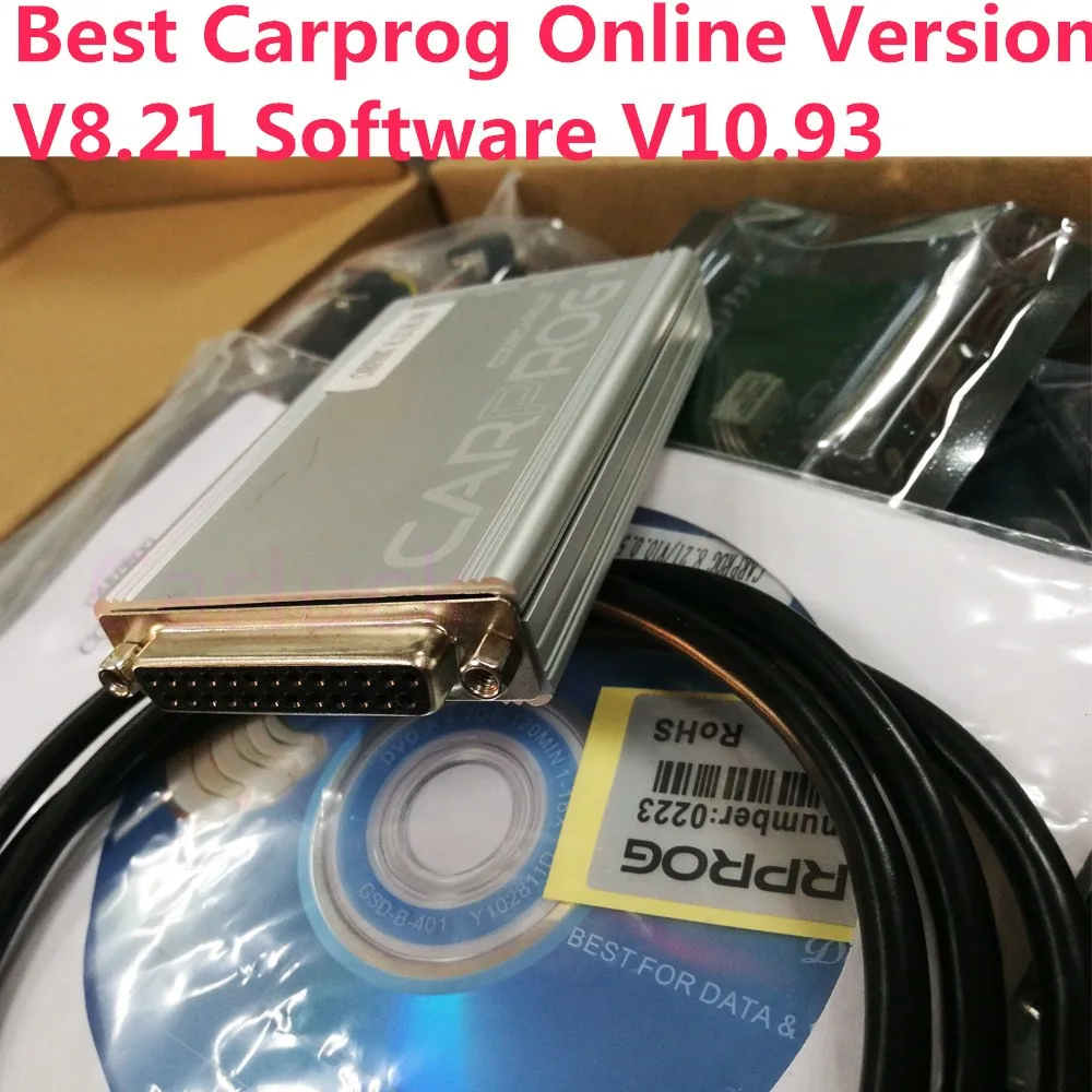New Arrive CARPROG FULL 8.21 Online Authorization Version with 21 Adapters Airbag Reset Tool Include Free Carprog 10.93 Software