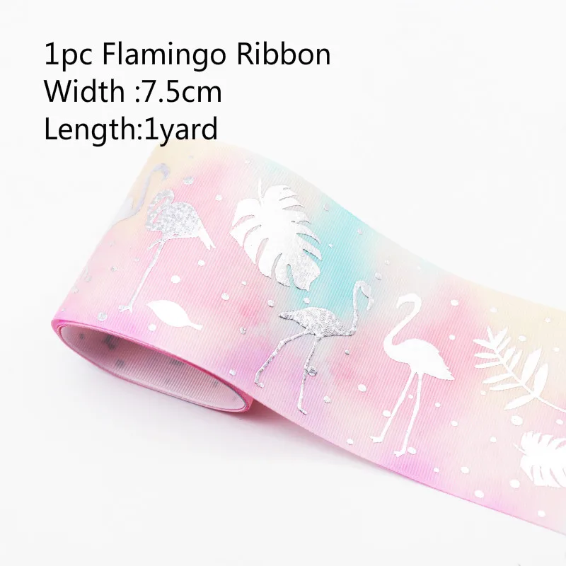 Ribbon B Розовые украшения для дня рождения, свадьбы, фламинго, баннеры, блестящие топперы для кексов, воздушные шары из алюминиевой фольги, фламинго, вечерние принадлежности - Цвет: Ribbon B