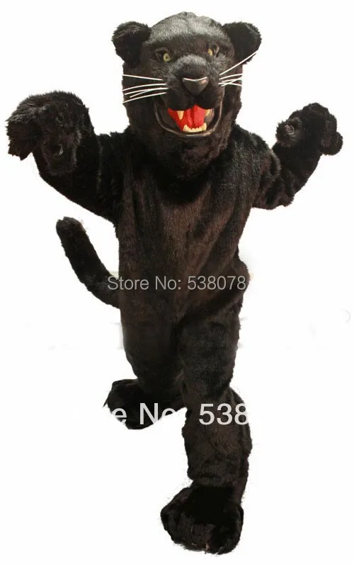 Жесткая черная пантера талисман костюм для взрослых дикая животная тема
