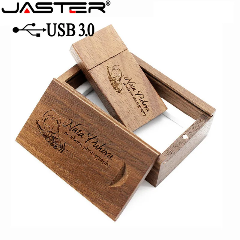 JASTER USB 3,0 деревянный usb+ деревянная коробка usb флэш-накопитель 4 ГБ 8 ГБ 16 ГБ 32 ГБ 64 ГБ свадебная фотография подарок(10 шт. бесплатный логотип